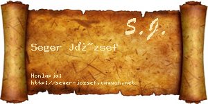 Seger József névjegykártya